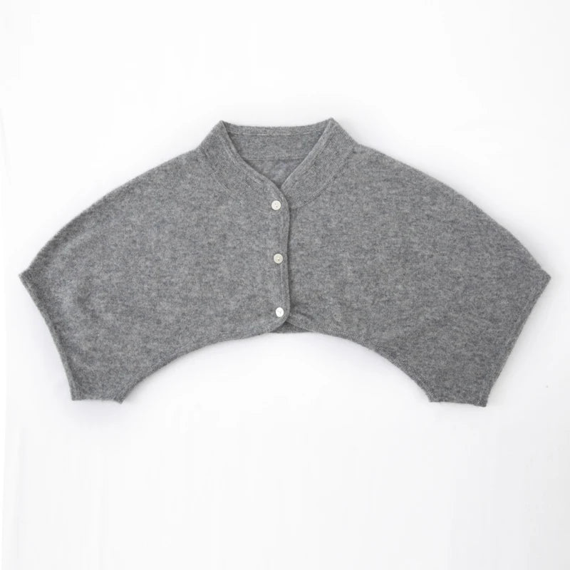 Châle automne-hiver 100 % cachemire pour femme, gilet chaud, écharpe pull ultra courte, cache-épaules en laine tricotée à col roulé mi-long
