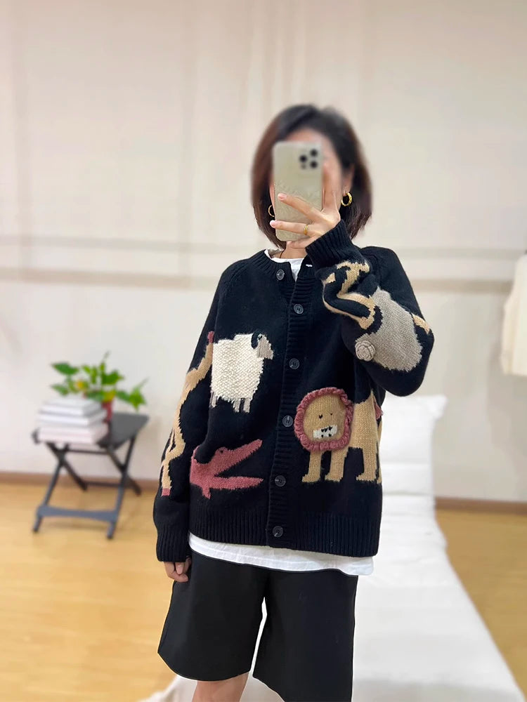 Pull 100 % cachemire pur pour femme, automne/hiver, cardigan court en maille épaisse et ample de haute qualité