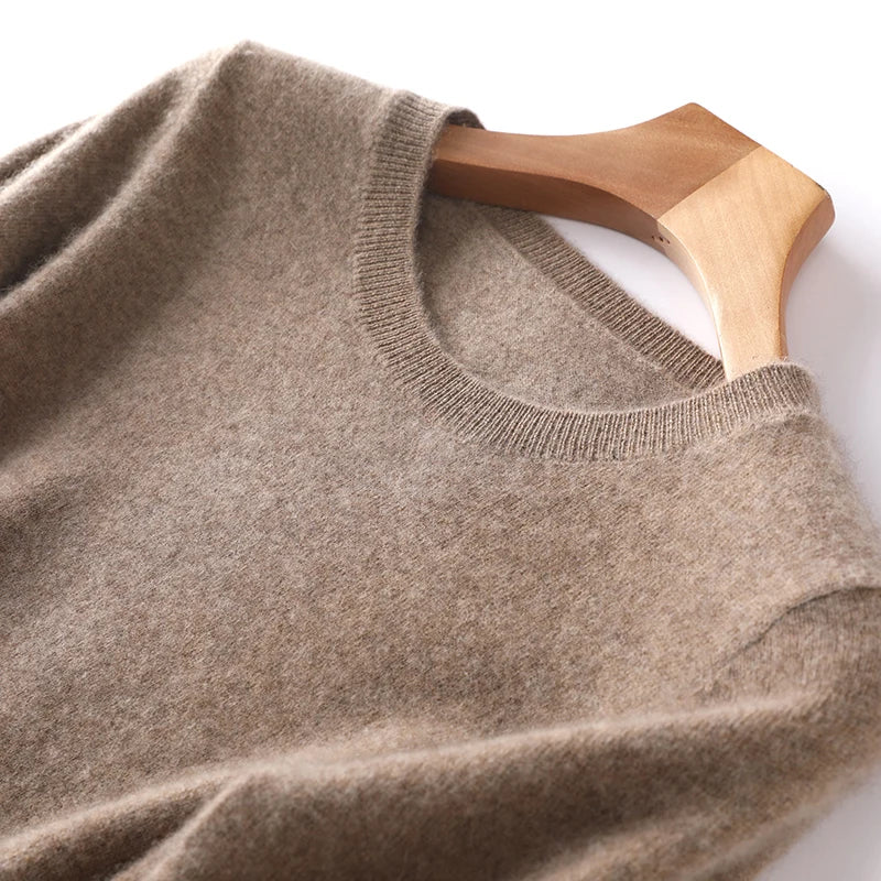 Pull 100% cachemire pur automne/hiver, nouveau haut décontracté en maille à col rond pour femme, pull ample, base de chemisier