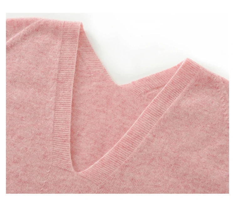 Pull en cachemire pur 100 % pour femme, col V, coupe ample et décontractée, en maille, idéal pour l'automne/hiver. Chemisier basique et polyvalent.