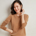Pull 100% cachemire pur automne/hiver, nouveau haut décontracté en maille à col rond pour femme, pull ample, base de chemisier