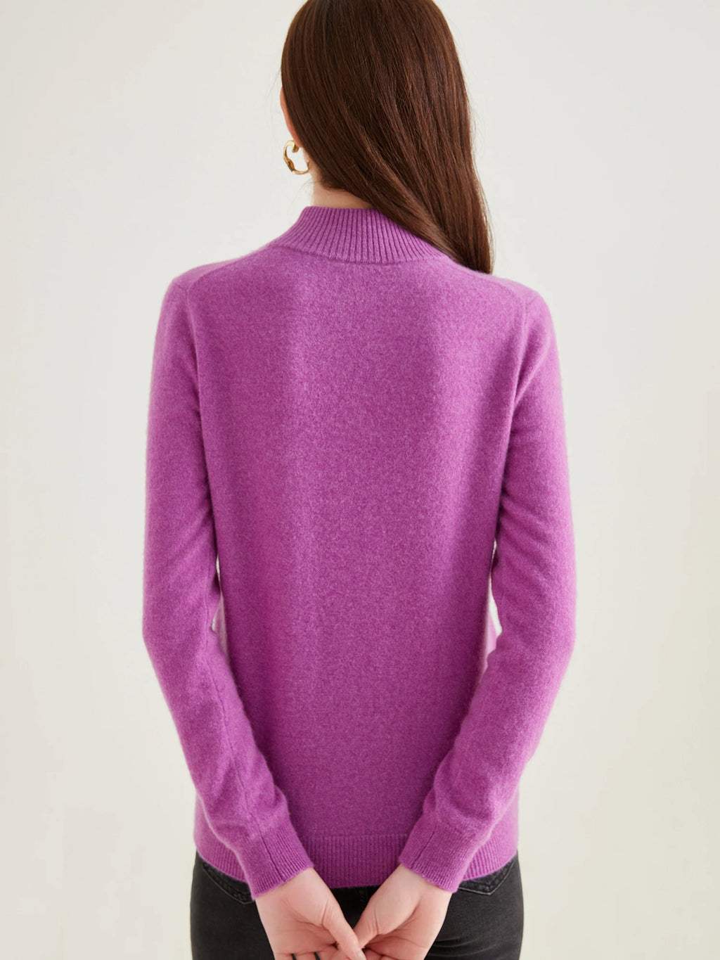 Pull col roulé 100 % cachemire pour femme, pull en maille cachemire et laine, haut tricoté, manches longues