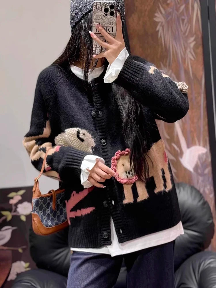 Pull 100 % cachemire pur pour femme, automne/hiver, cardigan court en maille épaisse et ample de haute qualité