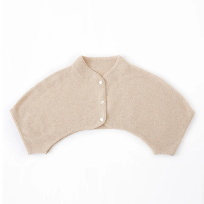 Châle automne-hiver 100 % cachemire pour femme, gilet chaud, écharpe pull ultra courte, cache-épaules en laine tricotée à col roulé mi-long