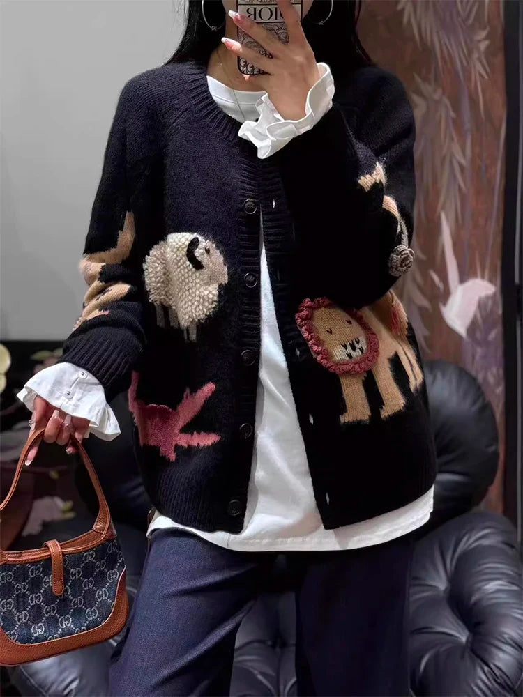 Pull 100 % cachemire pur pour femme, automne/hiver, cardigan court en maille épaisse et ample de haute qualité