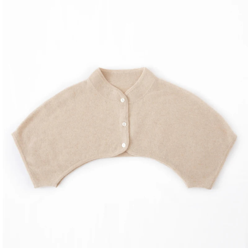 Châle automne-hiver 100 % cachemire pour femme, gilet chaud, écharpe pull ultra courte, cache-épaules en laine tricotée à col roulé mi-long