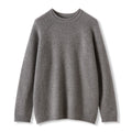 Pull en pur cachemire pour femme, mi-long, ample et décontracté, grand modèle à ourlet retroussé.