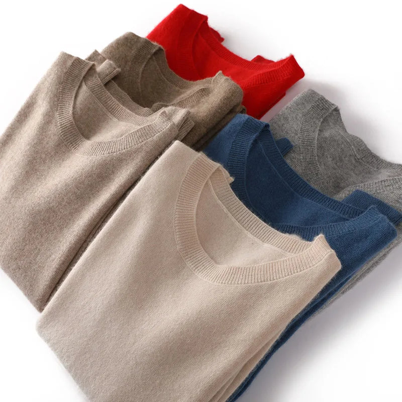 Pull 100% cachemire pur automne/hiver, nouveau haut décontracté en maille à col rond pour femme, pull ample, base de chemisier