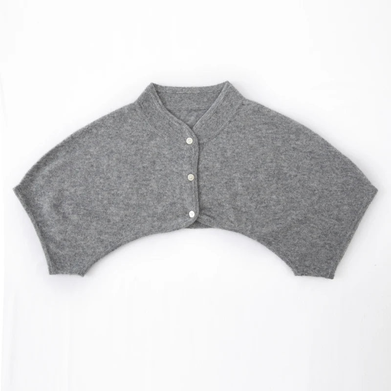 Châle automne-hiver 100 % cachemire pour femme, gilet chaud, écharpe pull ultra courte, cache-épaules en laine tricotée à col roulé mi-long