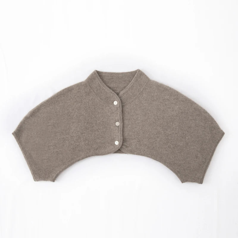 Châle automne-hiver 100 % cachemire pour femme, gilet chaud, écharpe pull ultra courte, cache-épaules en laine tricotée à col roulé mi-long