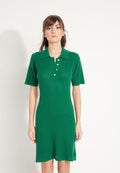 Women's emerald green oversized cashmere polo dress - AVA 17
