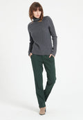 Women's Anthracite Grey Cashmere Turtleneck Sweater - LILLY 15