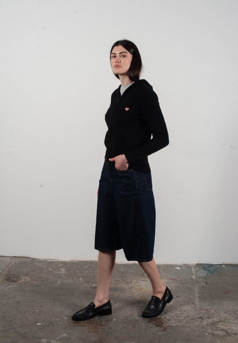 Women's ultrafine cashmere and wool hoodie in black - FRIDA 11