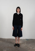 Women's ultrafine cashmere and wool hoodie in black - FRIDA 11